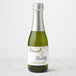 Elegante Brunch Bubbly Brautparty Gold Confetti Schaumweinetikett