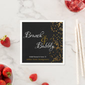 Elegante Brunch Bubbly Brautparty Gold Confetti Serviette (Beispiel)