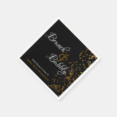 Elegante Brunch Bubbly Brautparty Gold Confetti Serviette (Ecke)