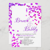 Elegante Brunch Bubbly Brautparty Lila Sequins Einladung (Vorne/Hinten)