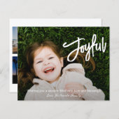Elegante Brush Script Joyful Modern Christmas Card (Vorne/Hinten)