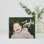 Elegante Brush Script Joyful Modern Christmas Card (Stehend Vorderseite)