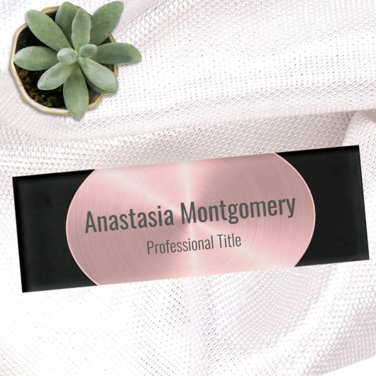 Elegante Brushed Rose Imitate Metal Oval Custom Namenschild