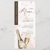 Elegante Bubbly Petals Coquette Pink Menu Card Menükarte (Vorderseite)