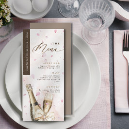 Elegante Bubbly Petals Coquette Pink Menu Card Menükarte