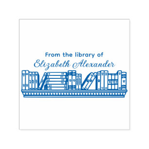 Elegante Bücher auf einem Shelf Library Script Nam Permastempel