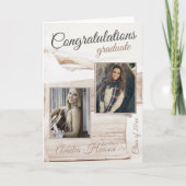 Elegante Bücher Graduate Foto Collage Abschluss Karte (Vorderseite)