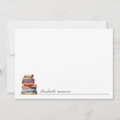 Elegante Buchliebhaber Personalisiert Mitteilungskarte (Vorderseite)