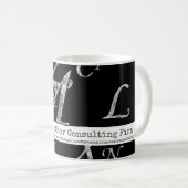 Elegante Buchstaben für Business Custom Black Kaffeetasse (VorderseiteRechts)