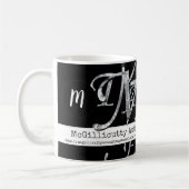 Elegante Buchstaben für Business Custom Black Kaffeetasse (Links)