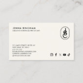 Elegante Buchstaben Monogram Logo Black/Ivory Visitenkarte (Rückseite)