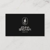 Elegante Buchstaben Monogram Logo Black/Ivory Visitenkarte (Vorderseite)
