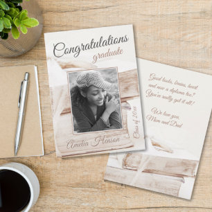 Elegante Buchstapel Herzlichen Glückwunsch Graduat Feiertagskarte