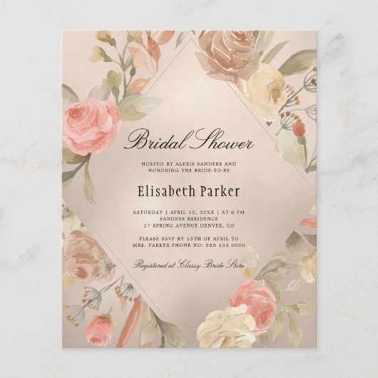 Elegante BUDGET Rose Golddusche (Vorderseite)