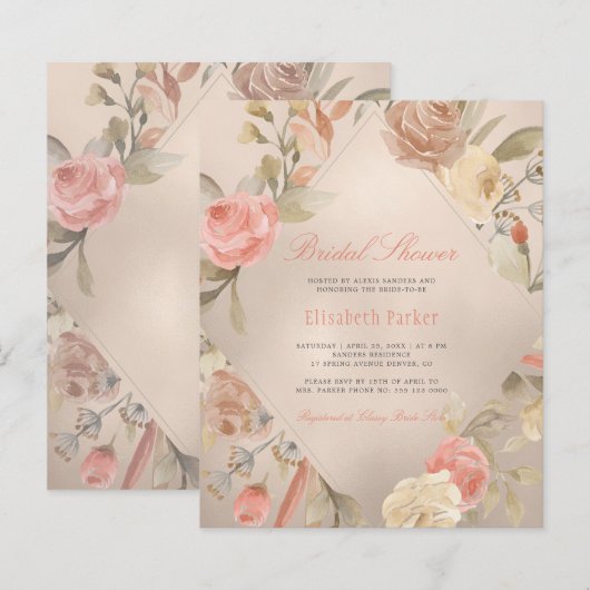 Elegante BUDGET Rose Golddusche (Vorne/Hinten)