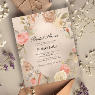 Elegante BUDGET roségoldene Hochzeitseinladung