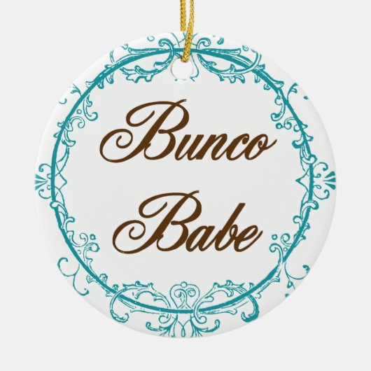 Elegante Bunco Babyverzierung Keramikornament (Vorne)