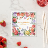 Elegante Bunte Blumen 12. Geburtstagsfeier Serviette (Beispiel)