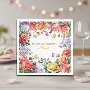 Elegante bunte Blumenparty zum 16. Geburtstag Serviette