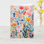 Elegante bunte Botanische Pflanze Faltkarte Karte (Gelbe Blume)