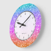 Elegante bunte Glitzer-Beschaffenheit Große Wanduhr (Winkel)