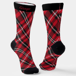 Elegante bunte Karo-Weihnachts-Personalisierung Socken