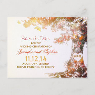 elegante bunte Postkarten des Baums Save the Date