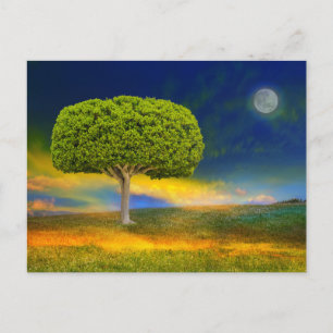 Elegante bunte Reise-Postkarte mit Baum Feiertagspostkarte
