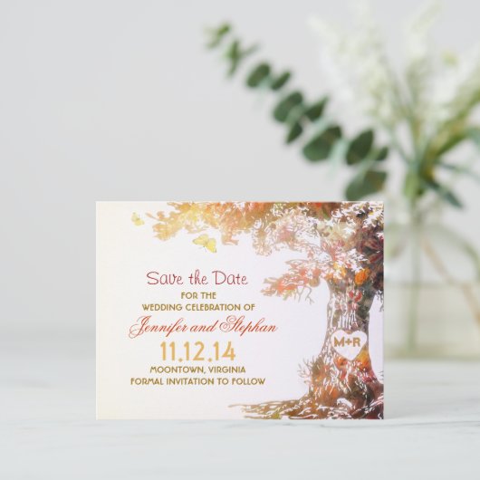 elegante, bunte, Save the Date Postkarten (Stehend Vorderseite)