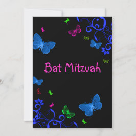 Elegante bunte Schmetterlinge, Custom Bat Mitzvah Einladung