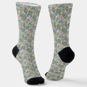 Elegante bunte tropische Blüten Socken