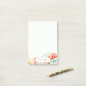 Elegante bunte Wasserfarben-Blumen oder Wildblumen Post-it Klebezettel (Auf Schreibtisch)