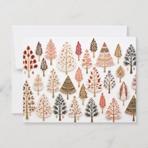 Elegante bunte Weihnachtsbäume Postkarte