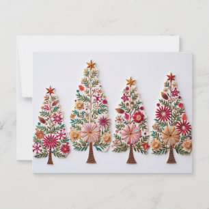Elegante bunte Weihnachtsbäume Postkarte