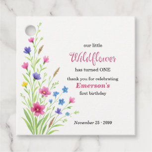 Elegante bunte Wildblumen-1. Geburtstagsfeier Geschenkanhänger