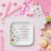 Elegante bunte Wildblumen-1. Geburtstagsfeier Pappteller (Party)