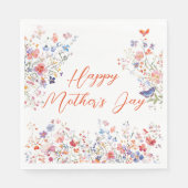 Elegante bunte Wildblumen Frohen Muttertag Serviette (Vorderseite)