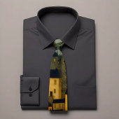 Elegante Burgmuster Gelbe Krawatte