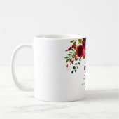 Elegante Burgund-Blume 50. Hochzeitstag Kaffeetasse (Links)