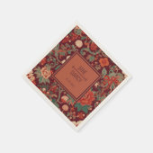 Elegante Burgund Chinoiserie Viktorianische Hochze Serviette (Ecke)