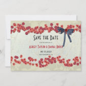 Elegante Burgund Country Floral Rustikale Hochzeit Save The Date (Vorderseite)