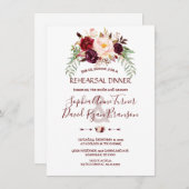 Elegante Burgund Marsala Probe Einladung (Vorne/Hinten)