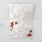 Elegante Burgund Rosa Blume Hochzeit Einladung (Innenseite)