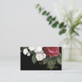 Elegante Burgund-Rose Moderner QR-Code Gold Visitenkarte (Stehend Vorderseite)