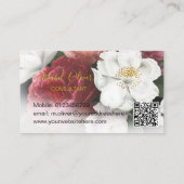 Elegante Burgund-Rose Moderner QR-Code Gold Visitenkarte (Rückseite)