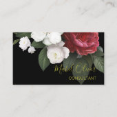 Elegante Burgund-Rose Moderner QR-Code Gold Visitenkarte (Vorderseite)