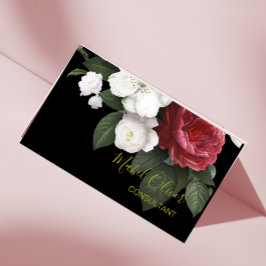 Elegante Burgund-Rose Moderner QR-Code Gold Visitenkarte