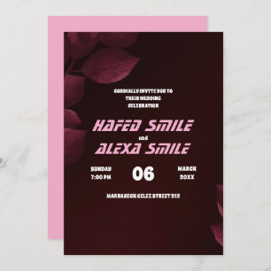 Elegante burgund Rose und Blumendesign Wedding In Einladung