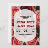 Elegante burgund Rose und Blumendesign Wedding In Einladung (Vorderseite)