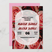 Elegante burgund Rose und Blumendesign Wedding In Einladung (Vorne/Hinten)